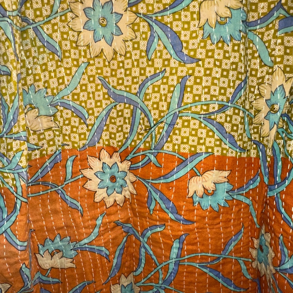 Kaantha Karma Reversible Patchwork Bell Sleeve Fl… - image 8